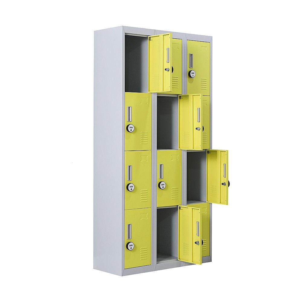 12-Door Locker for Office, Gym, Shed, School, Home Storage - 4-Digit Combination Lock
