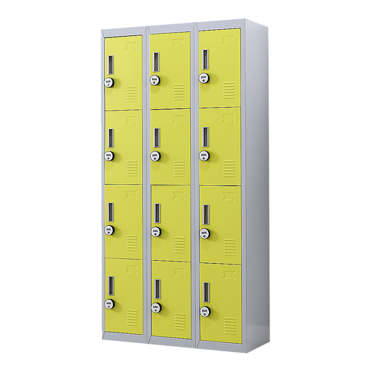 12-Door Locker for Office Gym Shed School Home Storage - 4-Digit Combination Lock