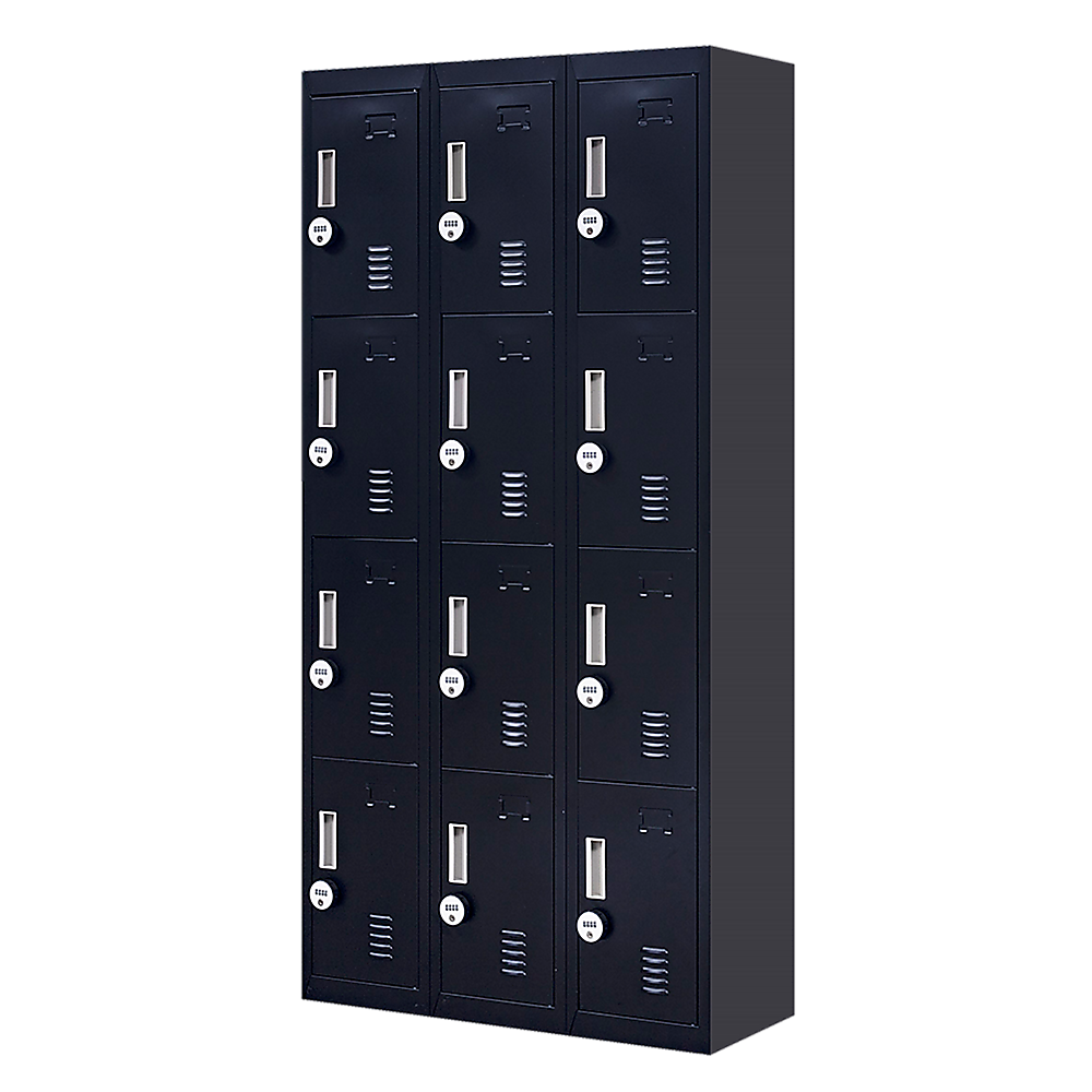 12-Door Locker for Office, Gym, Shed, School, Home Storage - 4-Digit Combination Lock
