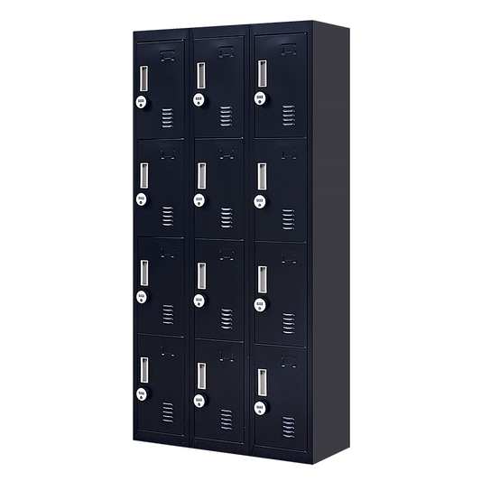 12-Door Locker for Office Gym Shed School Home Storage - 4-Digit Combination Lock