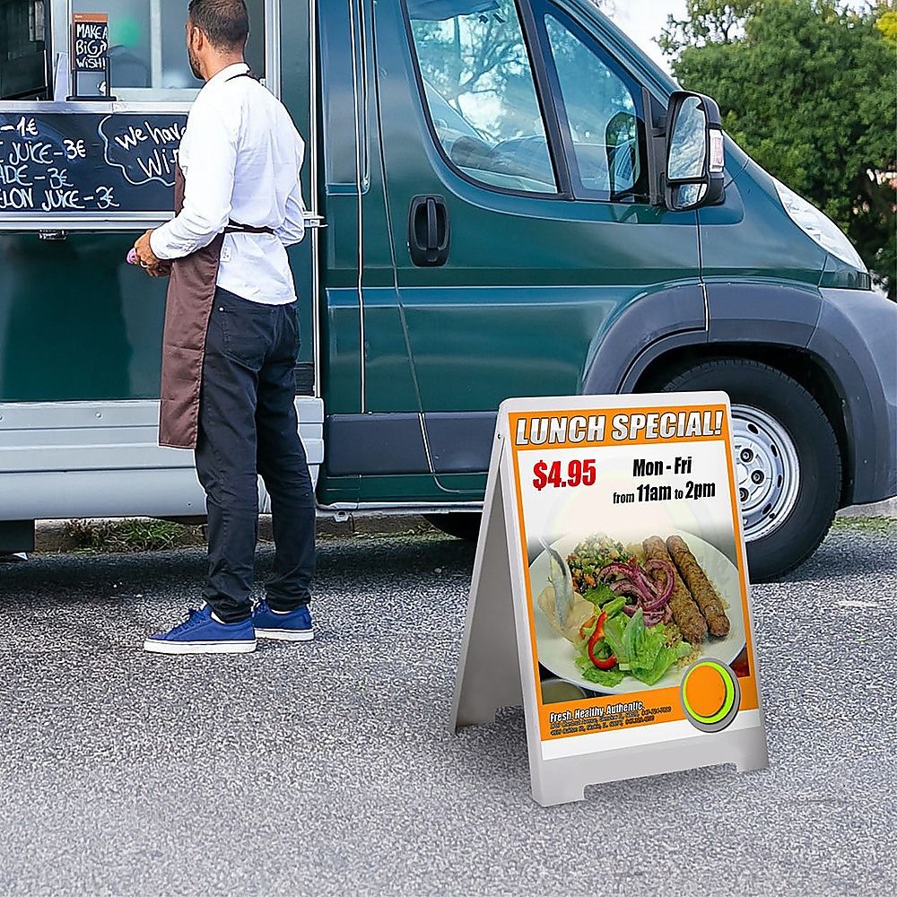 Sidewalk A-Frame Sign Double-Sided Sandwich Board for Graphic Plastic Panels