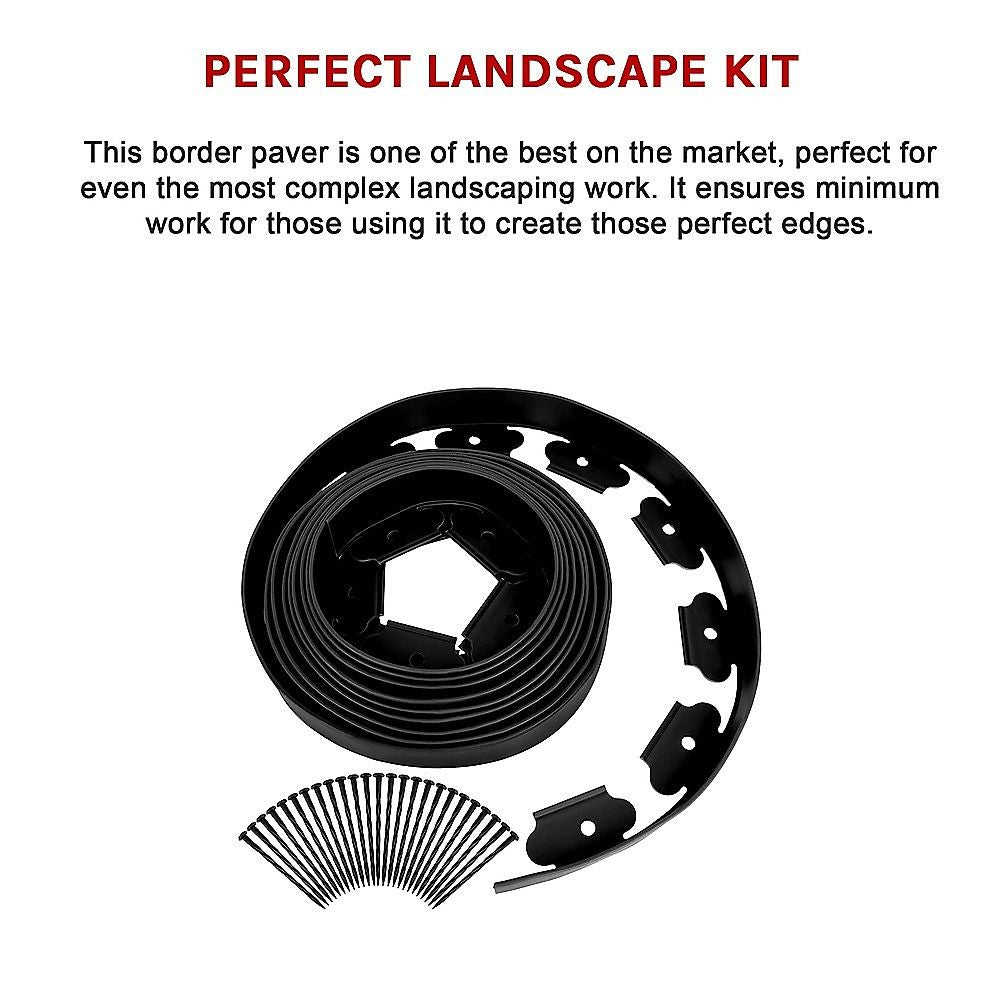Landscape No-Dig Lawn Garden Edging Kit 10m Flexible Durable Border Paver