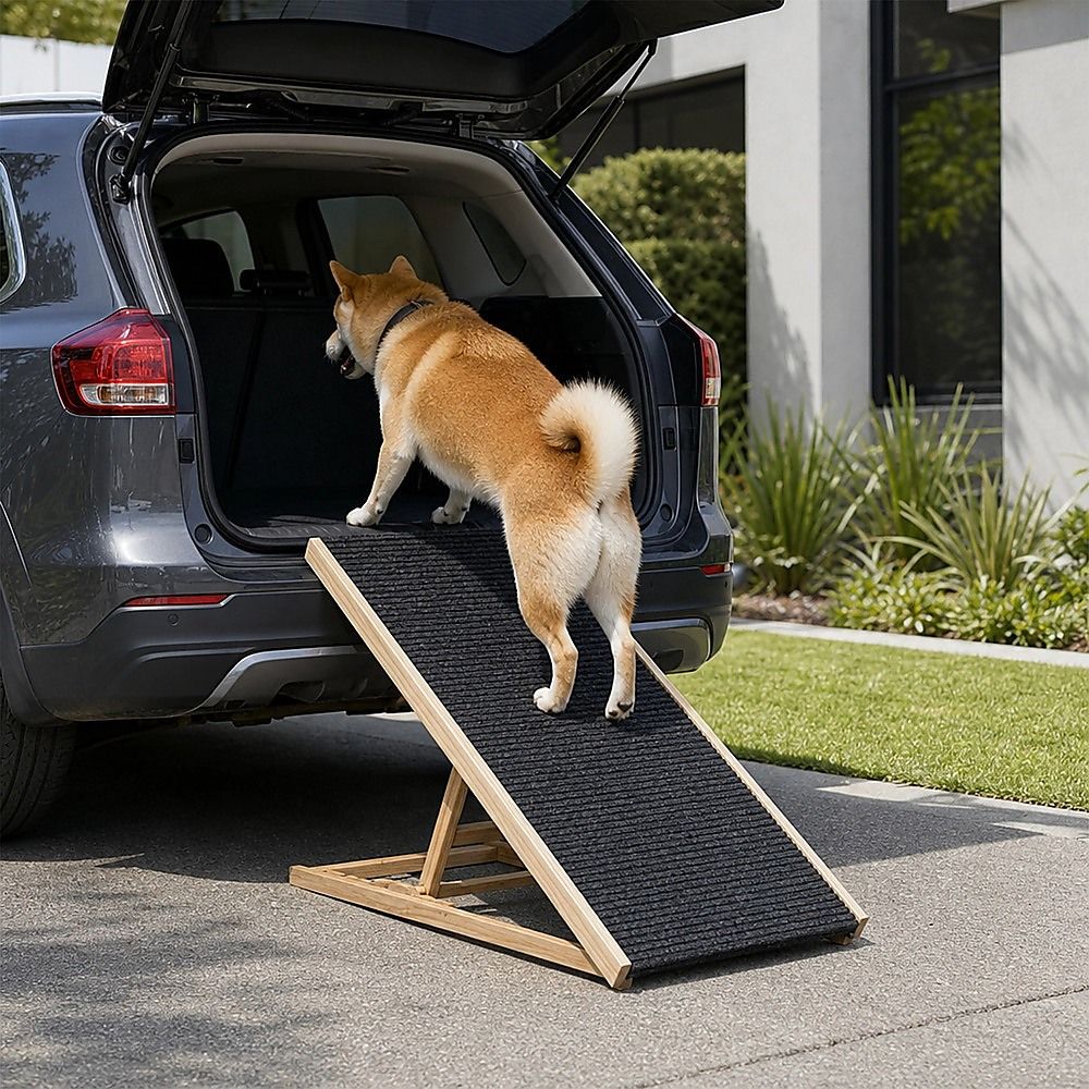 Dog Pet Ramp Foldable Adjustable Height Stair for Bed Sofa Car - 100cm