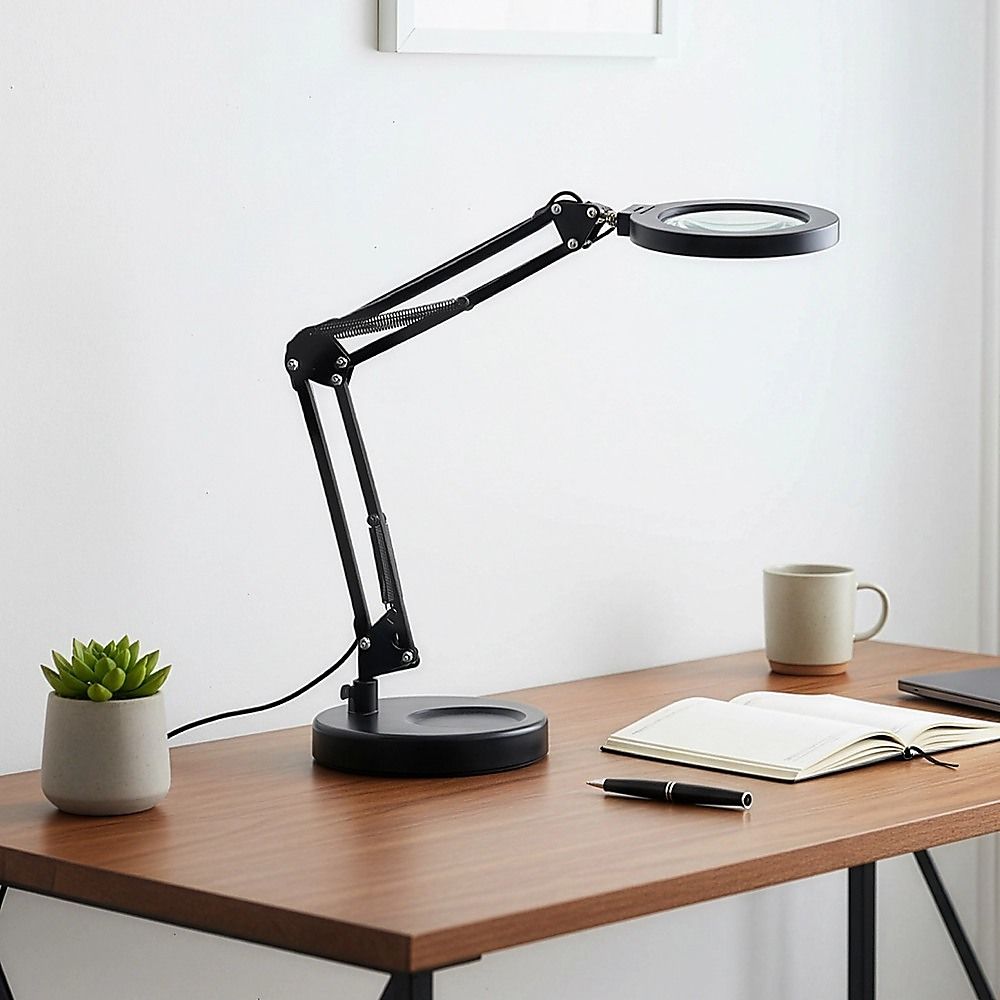 10X Magnifying Glass Desk Light Magnifier Reading Lamp With Base