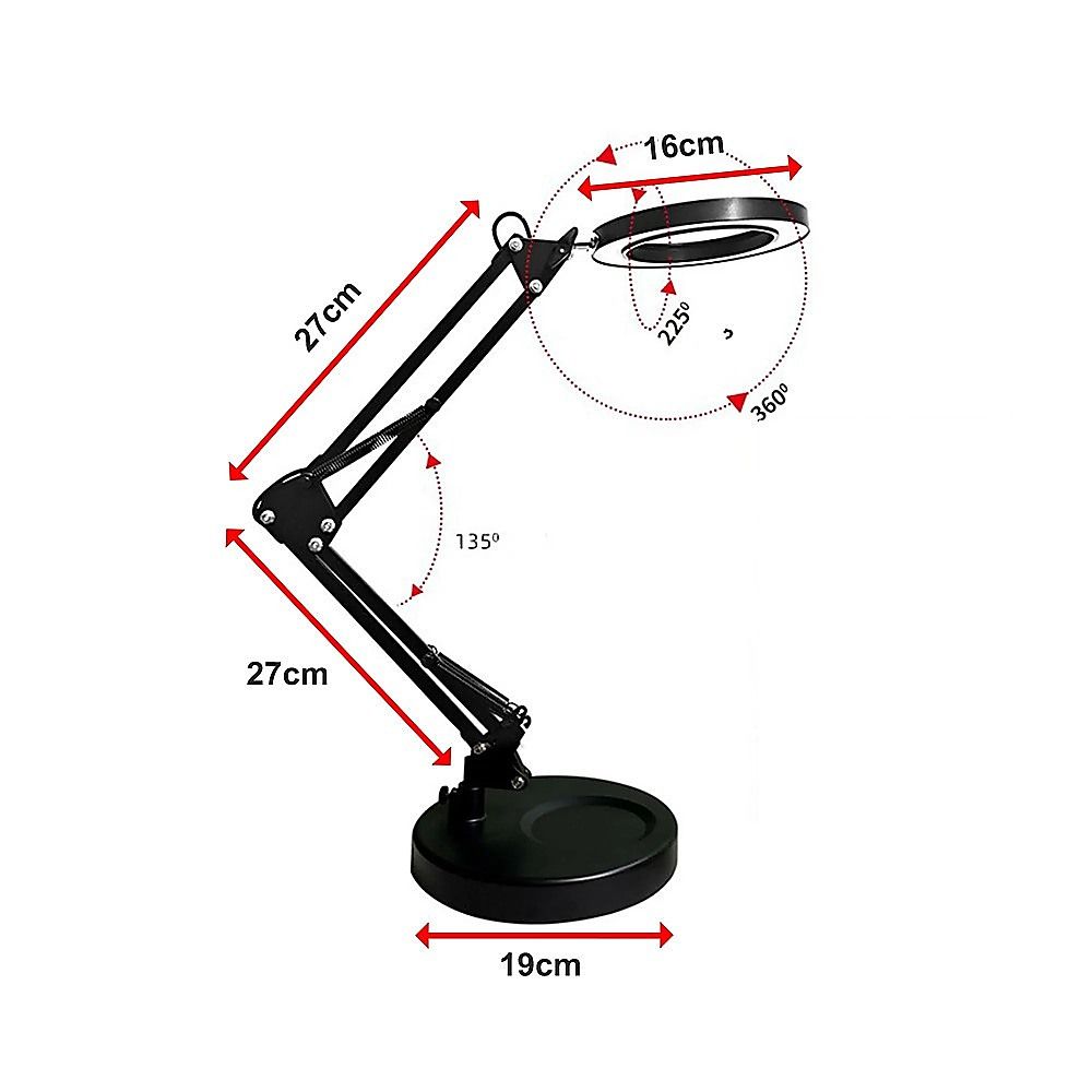 Magnifying Glass Desk Light Magnifier LED Lamp Reading Lamp Base