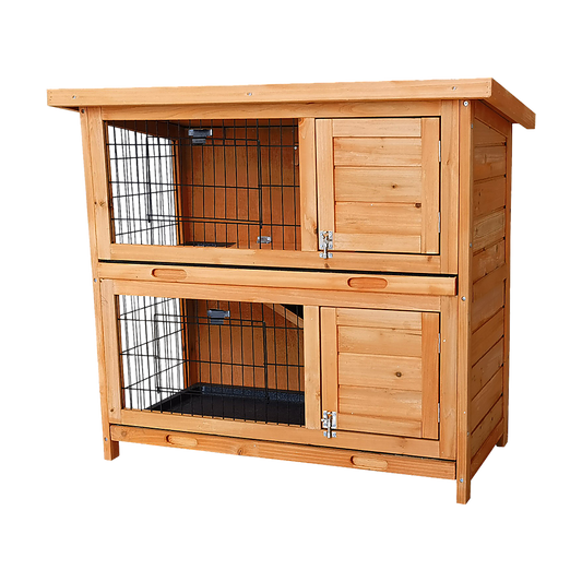 Large Rabbit Hutch with BASE Chicken Coop 2 Storey Guinea Pig Pet Cage House