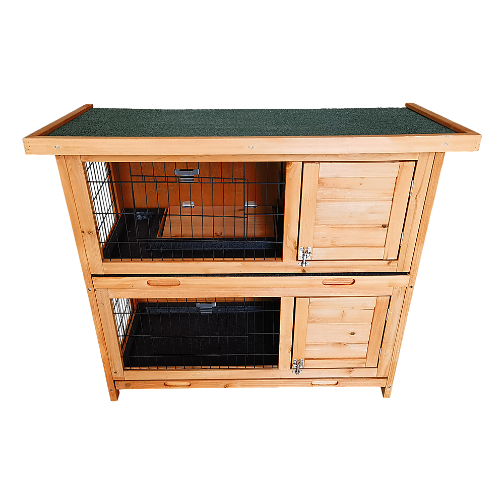 Large Rabbit Hutch with Base - Chicken Coop 2-Storey Guinea Pig Pet Cage House