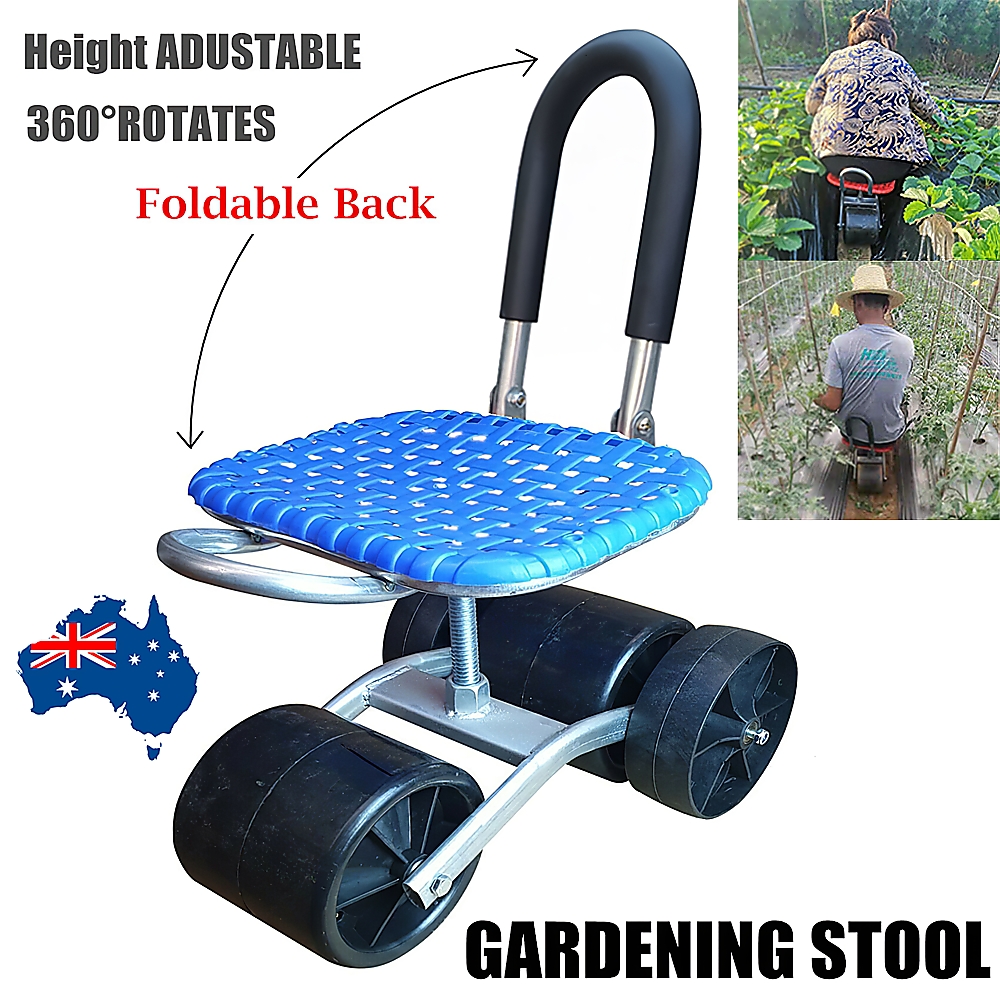 Gardening Seat - Portable Height Adjustable Folding Stool Kneeling Pad