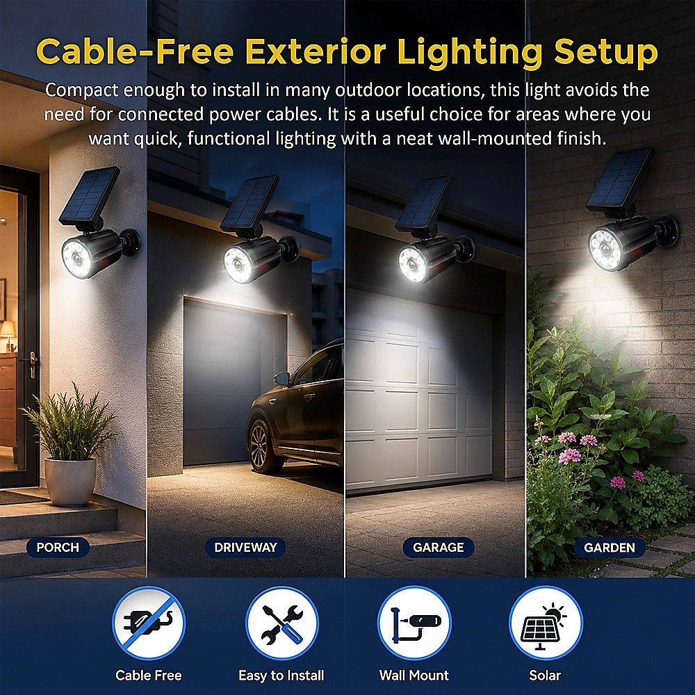 Solar LED Spotlight - Motion Activated Security Light