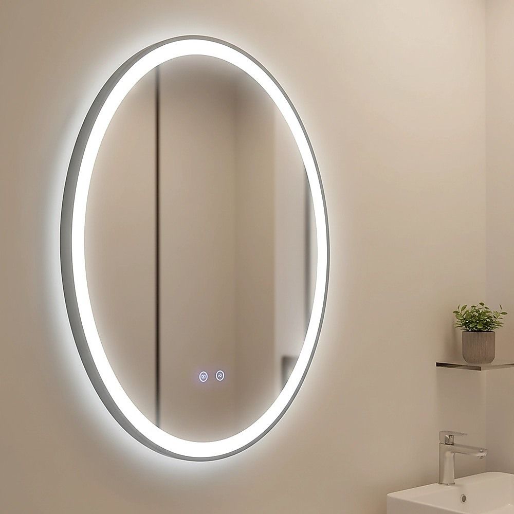 Oval Mirror LED Anti-Fog Illuminated Bathroom Living Room