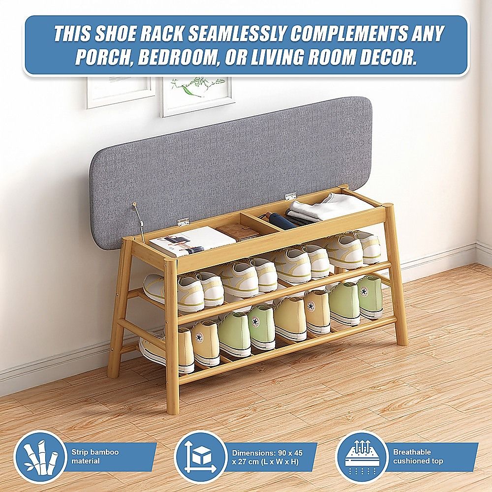 Shoe Stool Storage Rack Cabinet - Multifunctional Space Saving