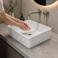 Bathroom Basin Vanity Sink Ceramic Square Above Counter Top Mount Bowl