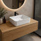 Bathroom Basin Vanity Sink Ceramic Square Above Counter Top Mount Bowl
