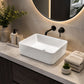 Bathroom Basin Vanity Sink Ceramic Square Above Counter Top Mount Bowl