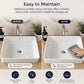 Bathroom Basin Vanity Sink Ceramic Square Above Counter Top Mount Bowl