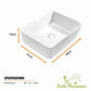 Bathroom Basin Vanity Sink Ceramic Square Above Counter Top Mount Bowl