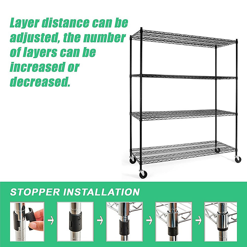 Modular Wire Storage Shelf 1500 x 600 x 1800mm Steel Shelving