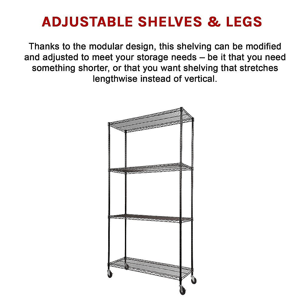 Modular Wire Storage Shelf 900 x 350 x 1800mm Steel Shelving