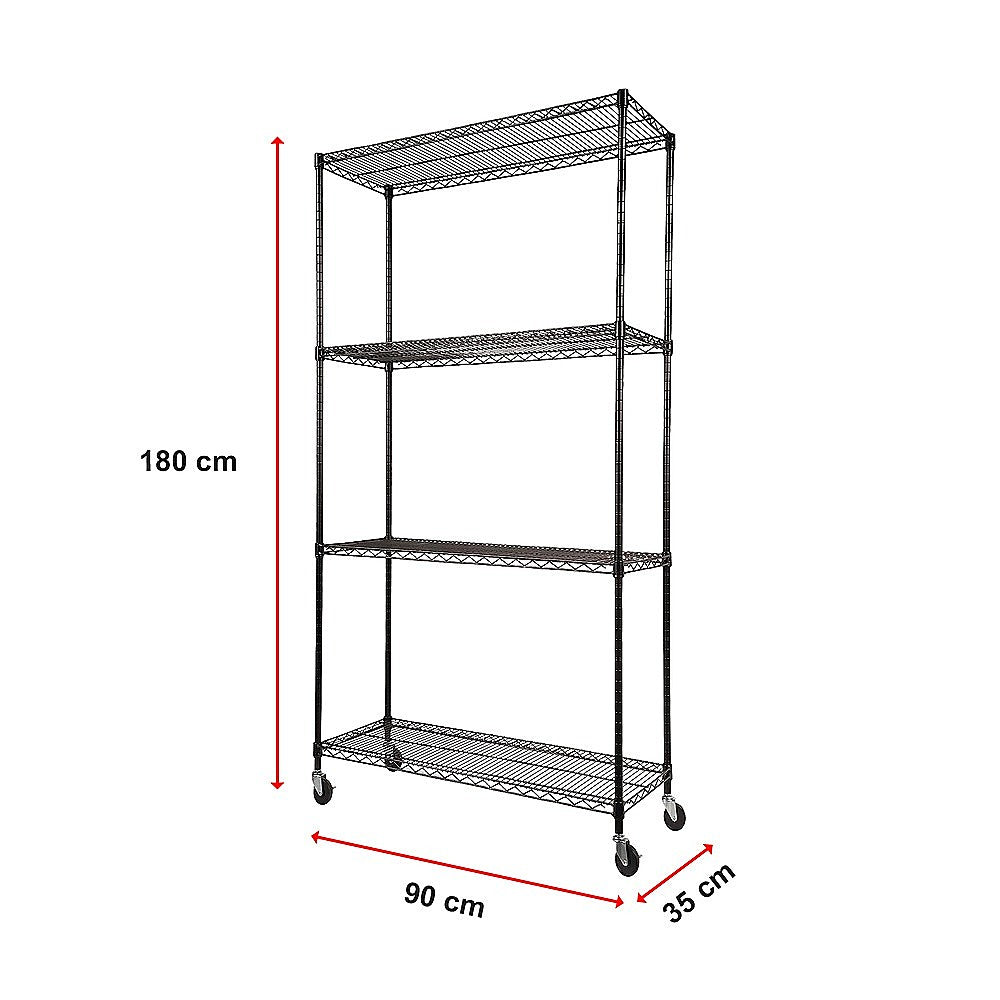 Modular Wire Storage Shelf 900 x 350 x 1800mm Steel Shelving