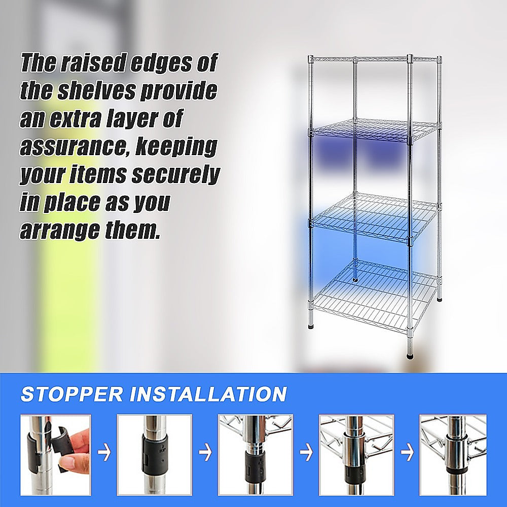 Modular Wire Storage Shelf 450 x 450 x 1800mm Steel Shelving