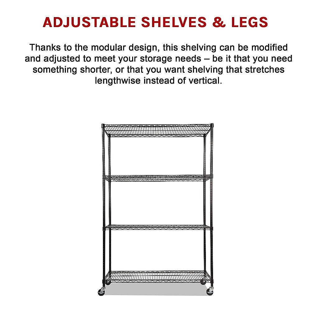 Modular Wire Storage Shelf 1200 x 600 x 1800mm Steel Shelving