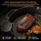 Frying Pan Non-Stick Cast Iron Steak Skillet Round BBQ Grill Cookware - 30cm