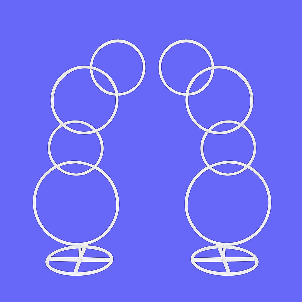 Wedding Arch 2pcs Round Backdrop Rings Loops Flower Balloon Lawn Row Stand