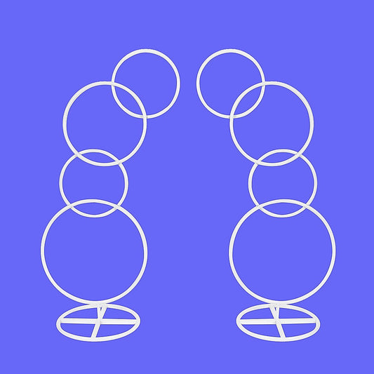 Wedding Arch 2pcs Round Backdrop Rings Loops Flower Balloon Lawn Row Stand