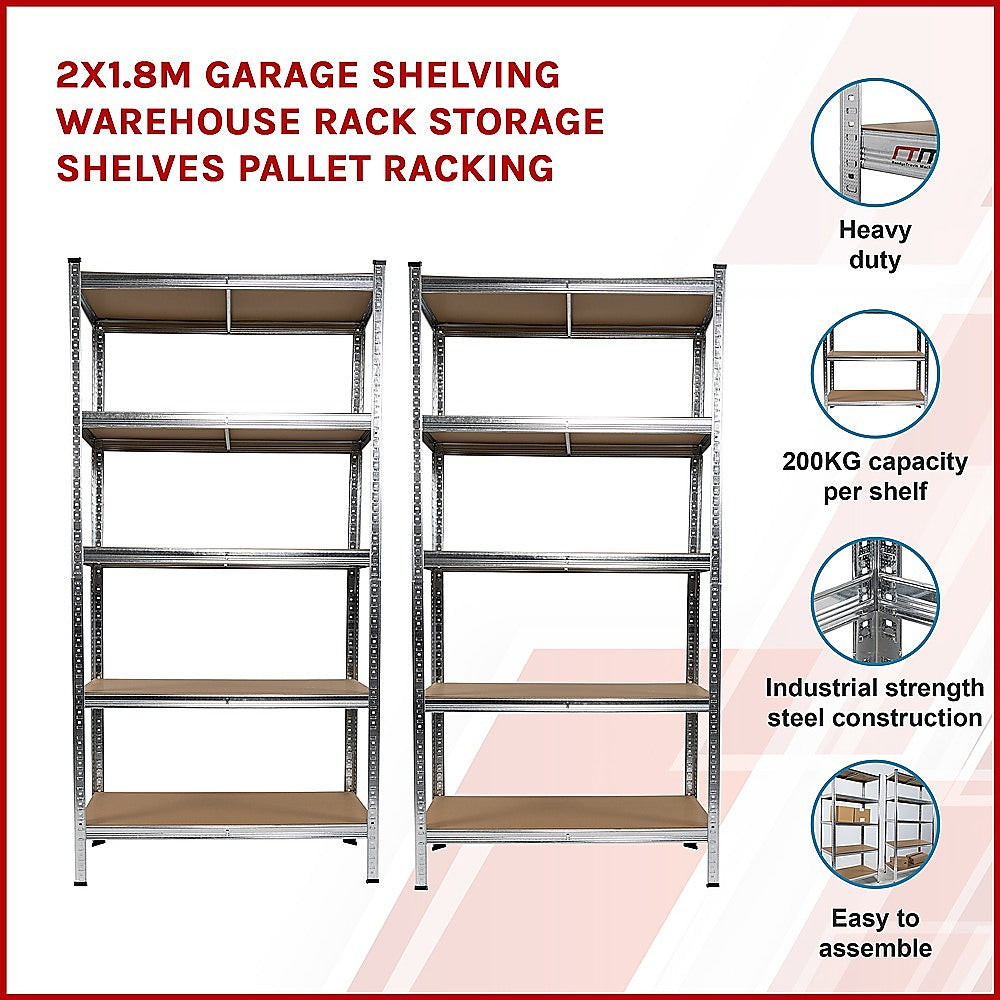 Garage Shelving Warehouse Rack Storage Shelves Pallet Racking 2 x 1.8M