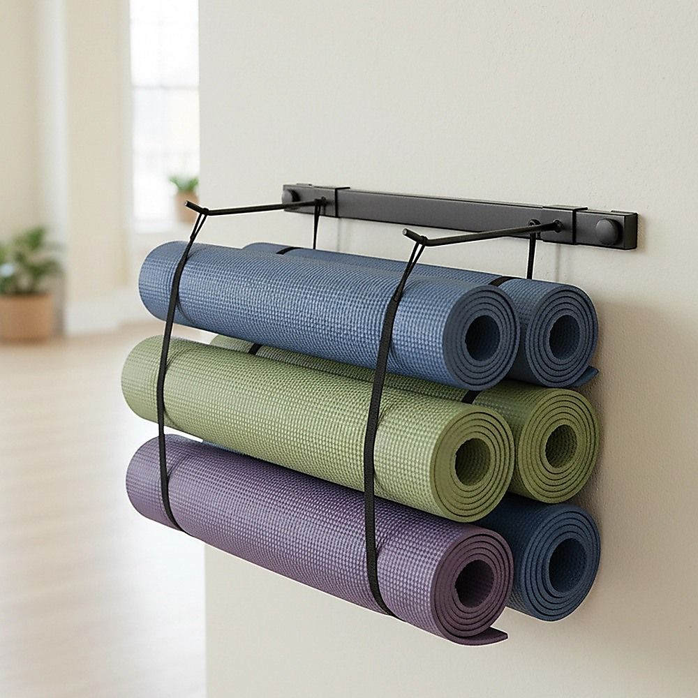Wall-Mounted Yoga Mat & Gymnastics Equipment Storage Rack