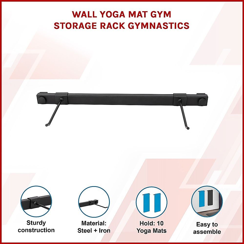 Wall-Mounted Yoga Mat & Gymnastics Equipment Storage Rack