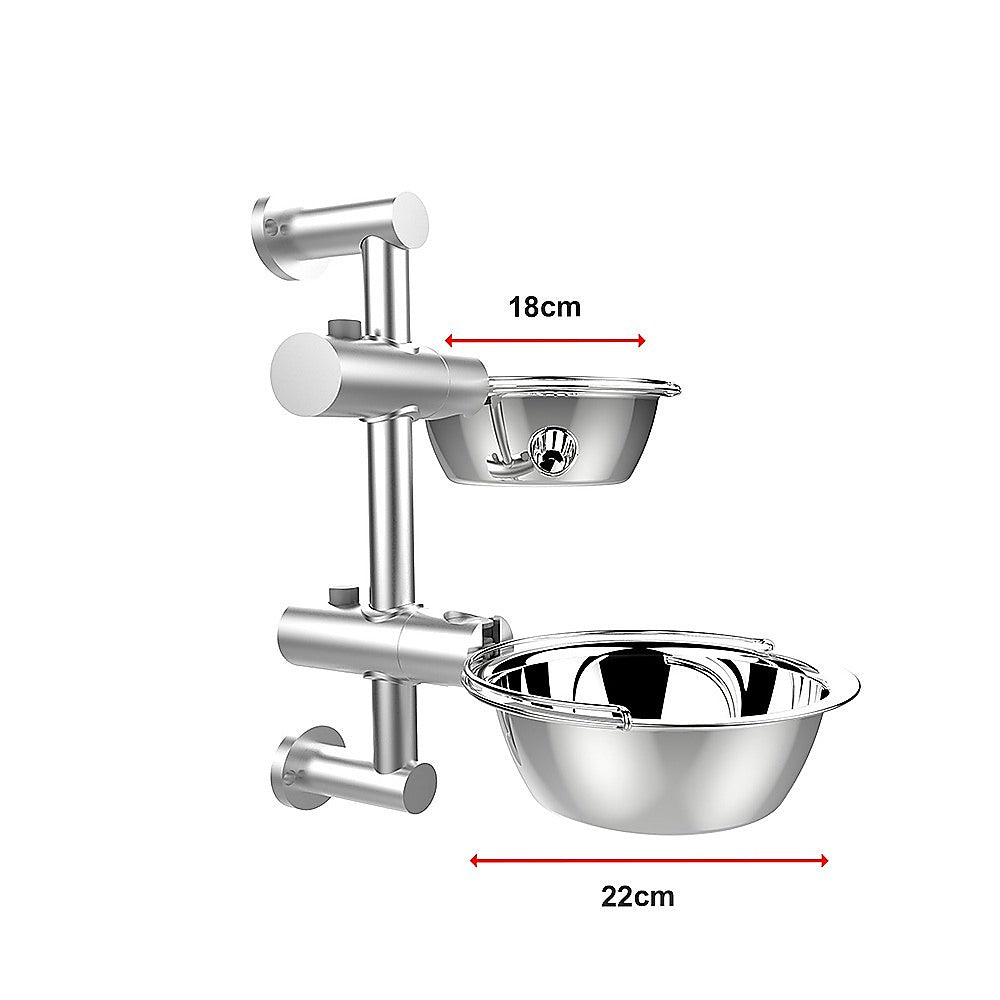 Dog Bowl Adjustable Height Wall Mounted Pet Feeder