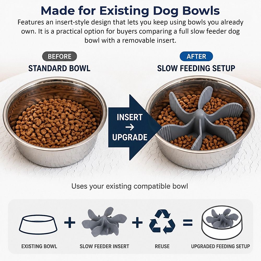 Dog Bowl Slow Feeder Insert (2 Pack)