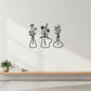 Metal Iron Flower Vase Wall Art Decoration