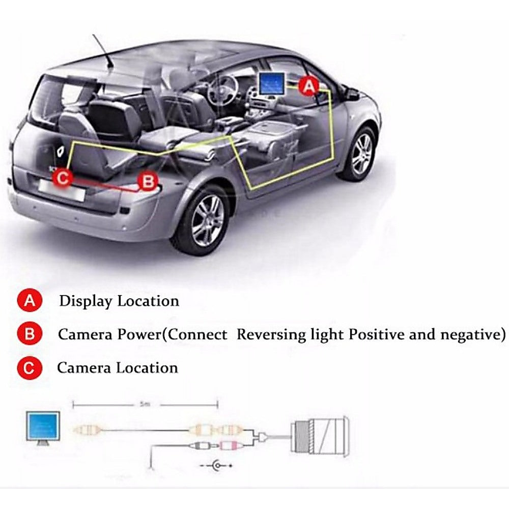 120 Degrees Camera Mirror Car Rear View Reverse Night Vision Parking System Kit