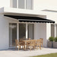 Outdoor Awning Folding Arm Retractable Sunshade Canopy 3.0m x 2.5m Black