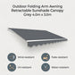 Outdoor Awning Folding Arm Retractable Sunshade Canopy 4.0m x 3.0m Grey
