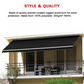 Outdoor Awning Folding Arm Retractable Sunshade Canopy 4.0m x 3.0m Black