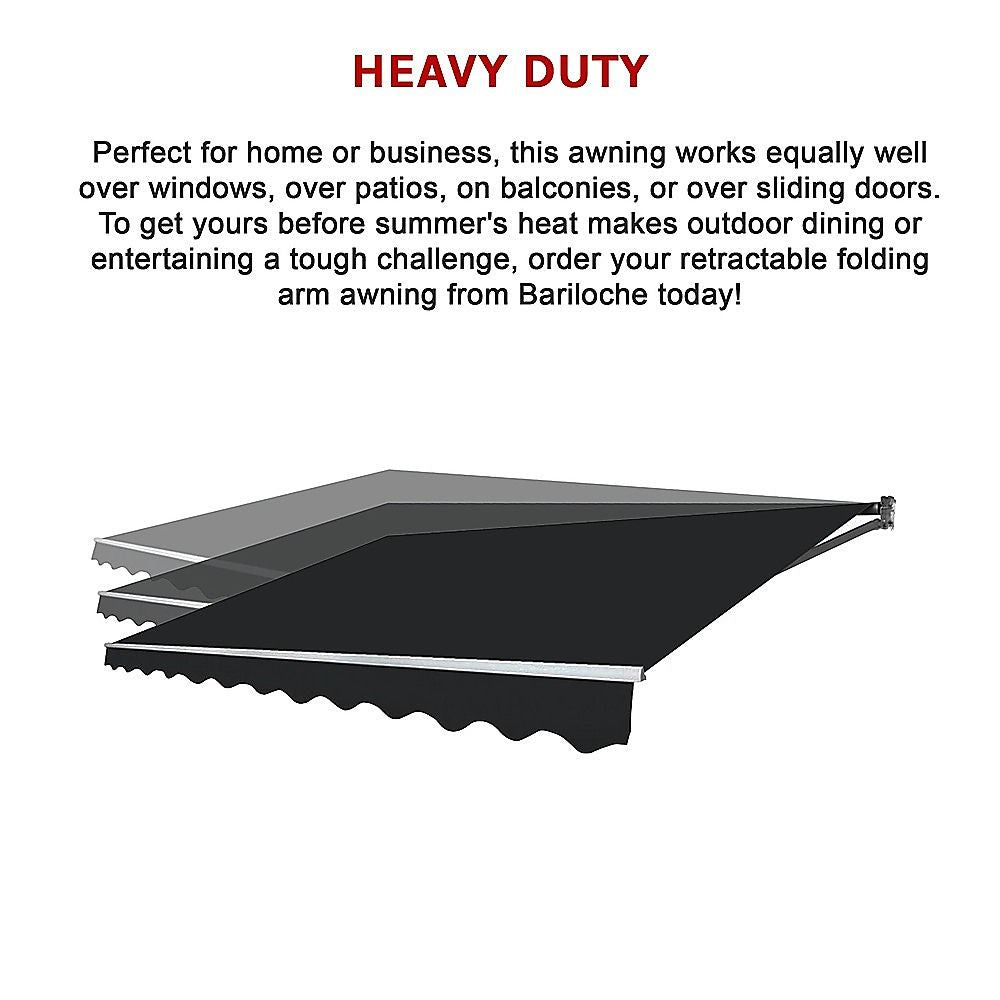 Outdoor Awning Folding Arm Retractable Sunshade Canopy 4.0m x 3.0m Black