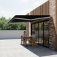Outdoor Awning Folding Arm Retractable Sunshade Canopy 5.0m x 3.0m Black