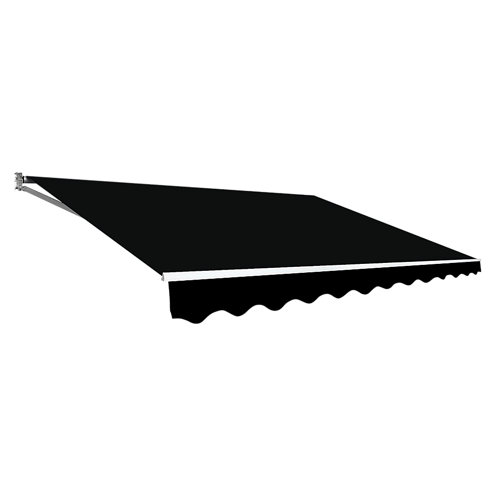 Outdoor Awning Folding Arm Retractable Sunshade Canopy 5.0m x 3.0m Black