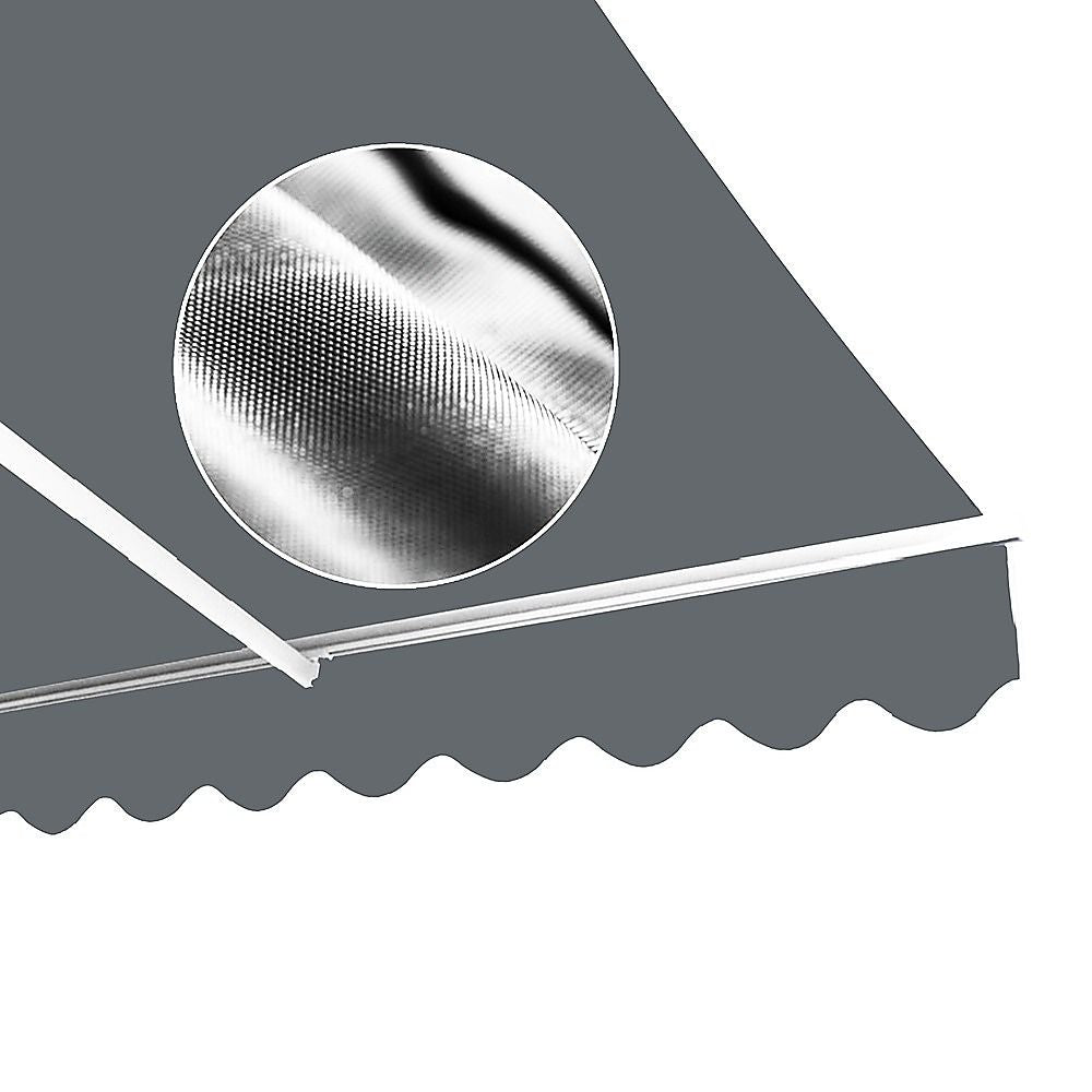 Outdoor Awning Motorised Folding Arm Retractable Sunshade Canopy 4.0m x 2.5m Grey