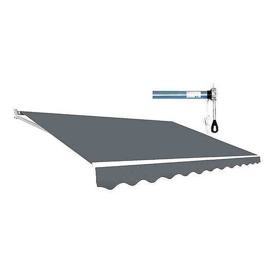 Folding Arm Awning Motorised Outdoor Retractable Sunshade Canopy Grey 4.0m x 3.0m