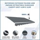 Folding Arm Awning Motorised Outdoor Retractable Sunshade Canopy Grey 4.0m x 3.0m