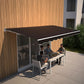 Folding Arm Awning Motorised Outdoor Retractable Sunshade Canopy Black 4.0m x 3.0m