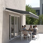 Folding Arm Awning Motorised Outdoor Retractable Sunshade Canopy Grey 5.0m x 3.0m