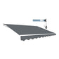 Folding Arm Awning Motorised Outdoor Retractable Sunshade Canopy Grey 5.0m x 3.0m