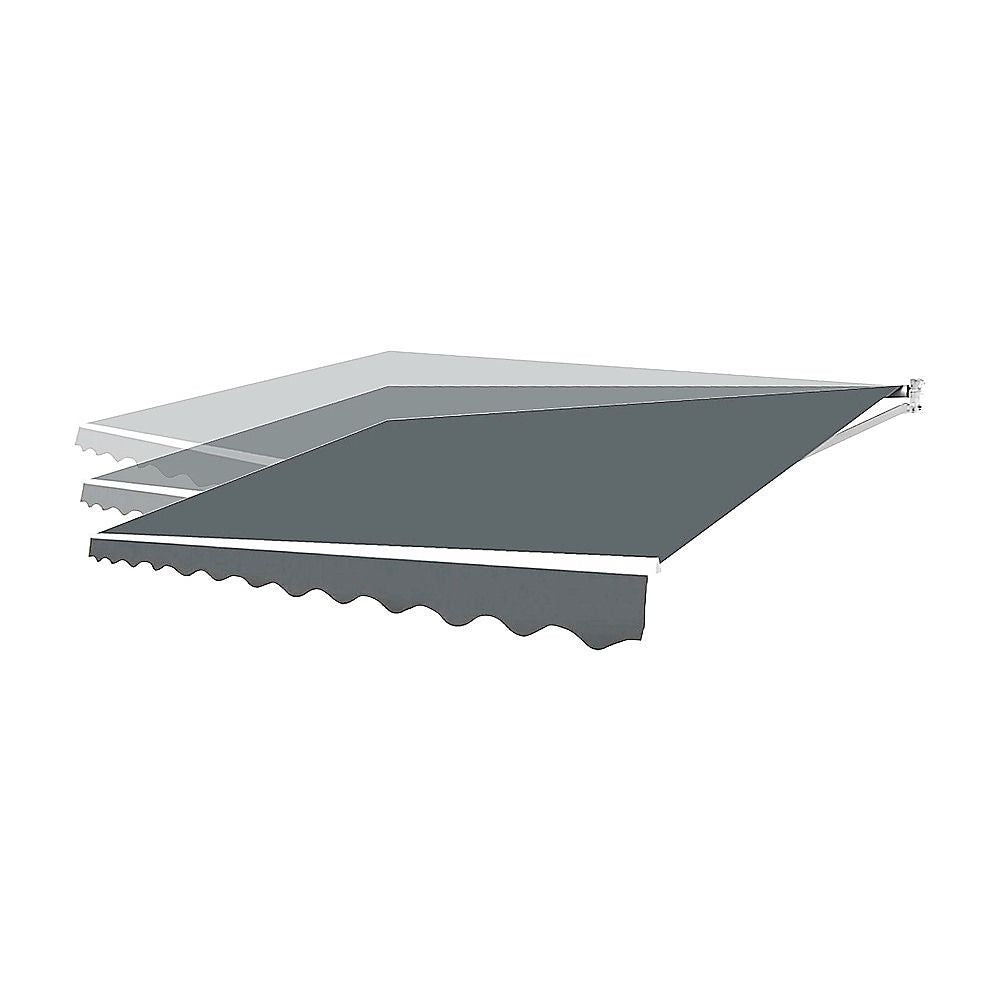 Folding Arm Awning Motorised Outdoor Retractable Sunshade Canopy Grey 5.0m x 3.0m