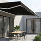 Folding Arm Awning Motorised Outdoor Retractable Sunshade Canopy Black 5.0m x 3.0m