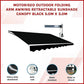 Folding Arm Awning Motorised Outdoor Retractable Sunshade Canopy Black 5.0m x 3.0m